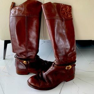 Tory Burch riding boots (rich brown)
